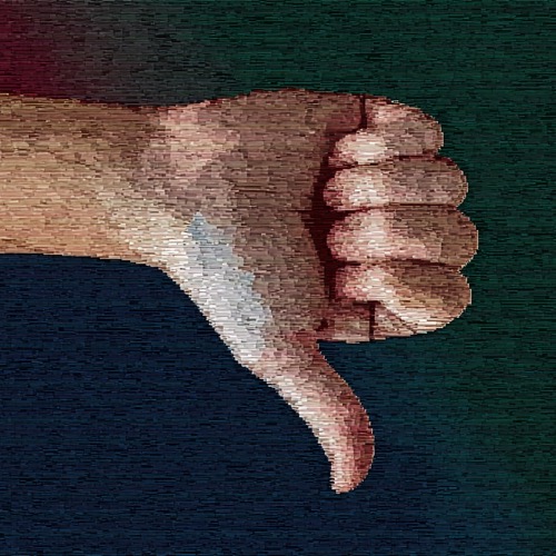 A hand with a thumbs down.